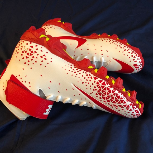 Nike Red/White Mens Football Cleats Size 11 - Picture 3 of 4